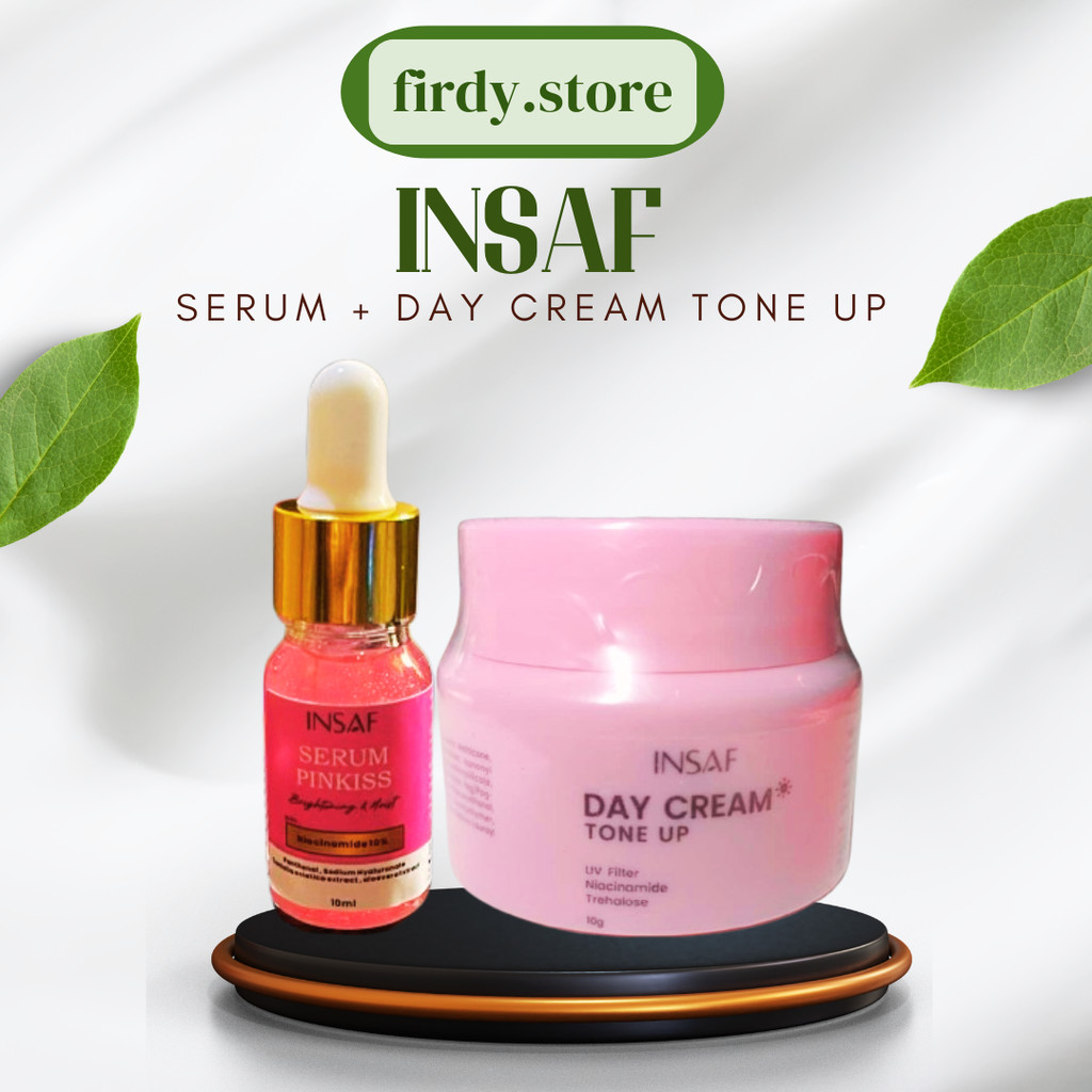 Insaf Bundle Serum Pinkish Glow + Day Cream Tone Up ORI & BPOM Ready stock Aman bumil & Busui