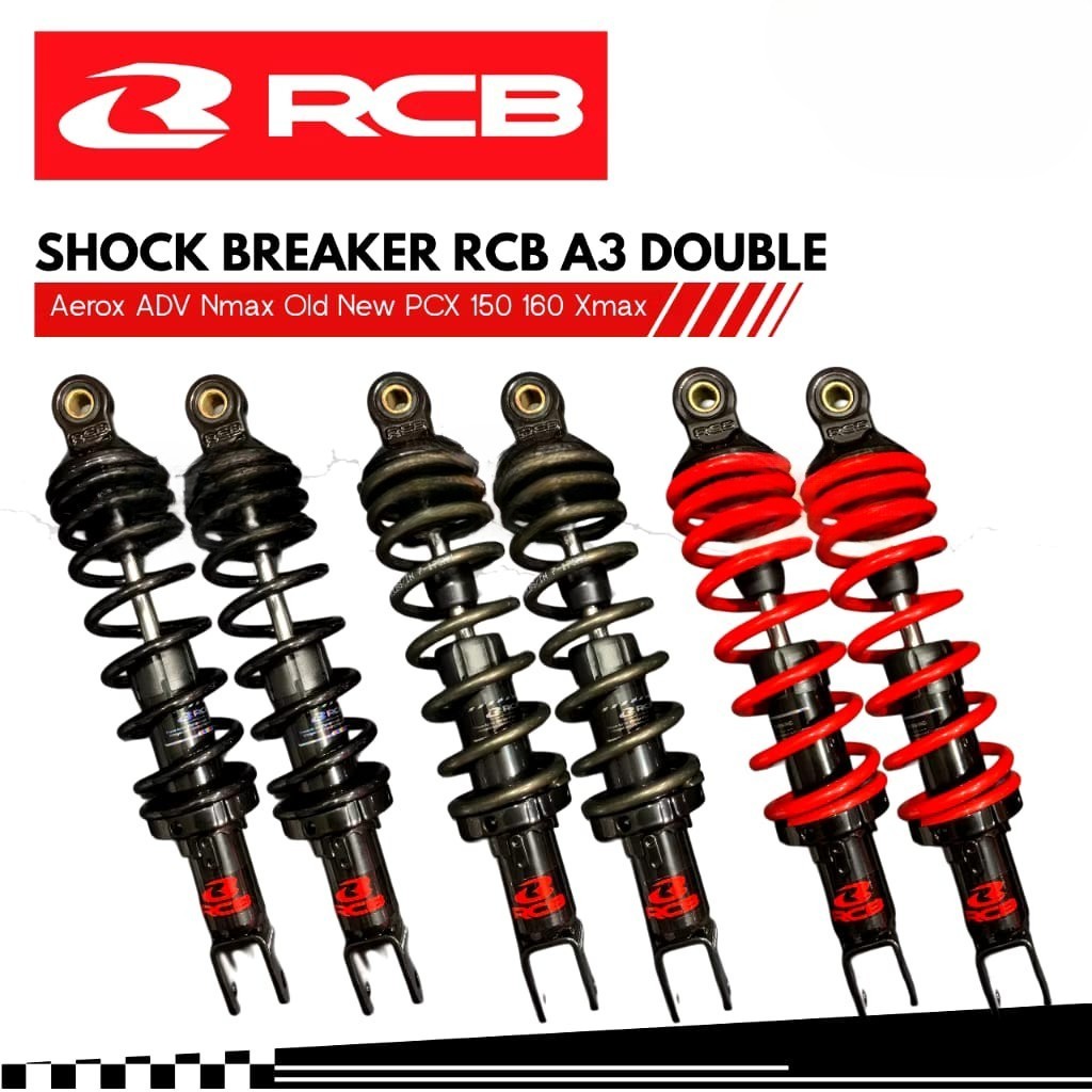 Shock Breaker Original RCB A3 Non Tabung Double 305mm 365mm PCX ADV 150 160 Xmax Nmax Old New Neo Tu