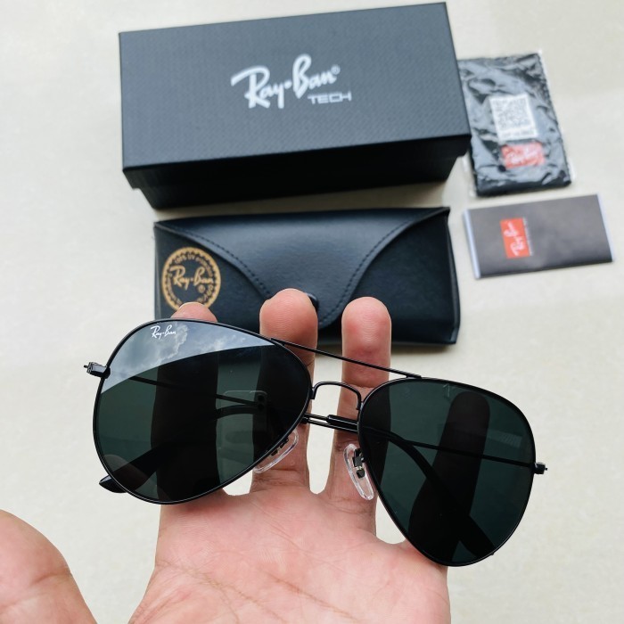 kacamata rayban pria aviators sz 62 full hitam
