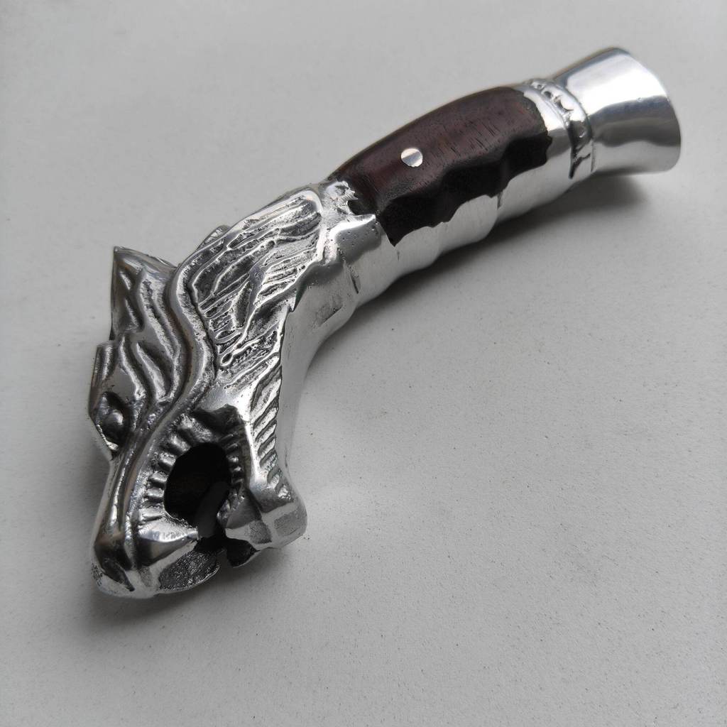 Aksesoris peralatan kebun duralium pegangan gagang golok alumunium motif ukir naagaa murah aksesorie