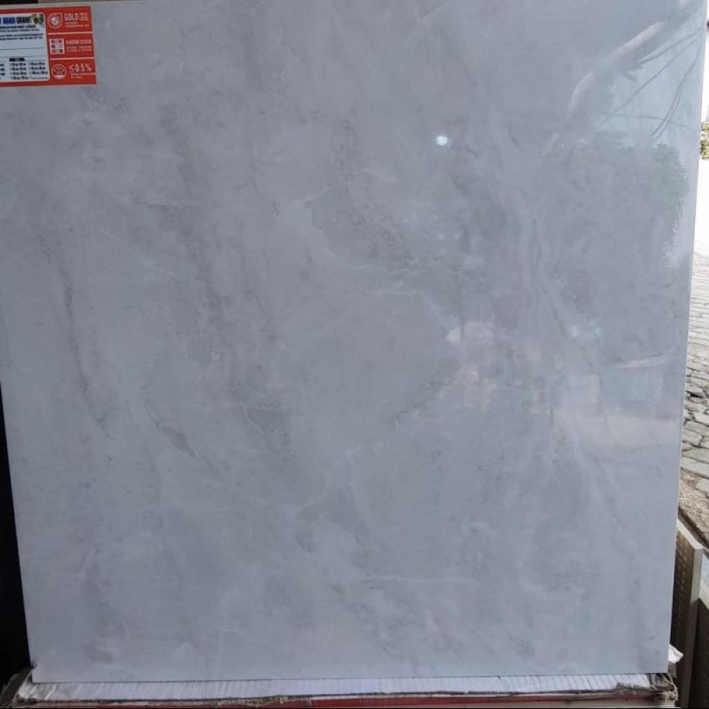 granit indogress 60x60 white Alaska Kw ekonomi textur glossy kilap