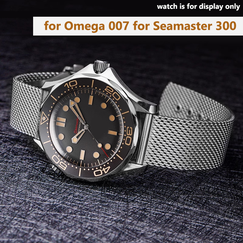 Strap for Omega for Seamaster 300 007 Watch Band 20mm 22mm Stainless Steel  Luxury Mesh Bracelet Bus