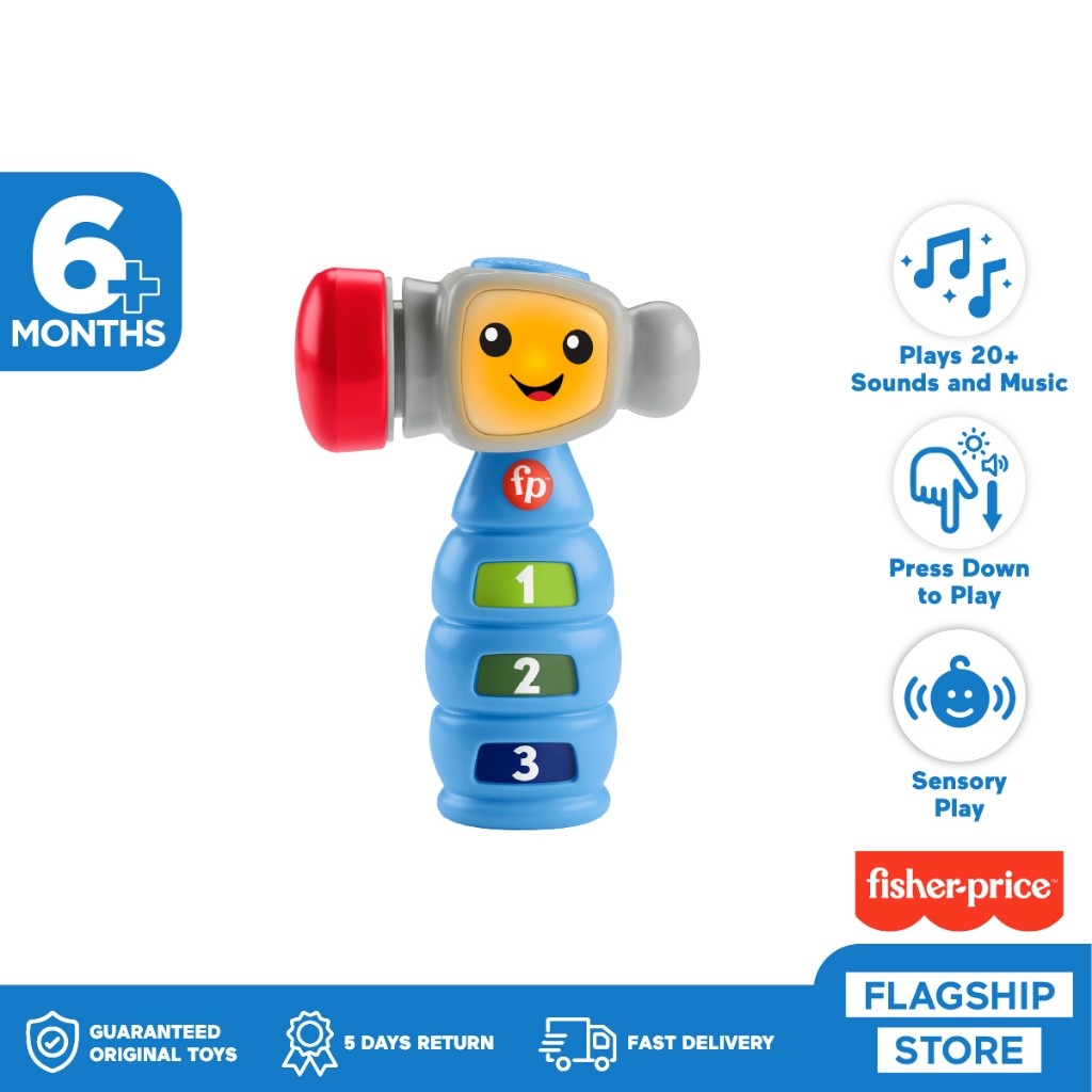 JAJAROMA  Fisher Price Tap 'N Learn Hammer - Mainan Edukasi Anak Balita