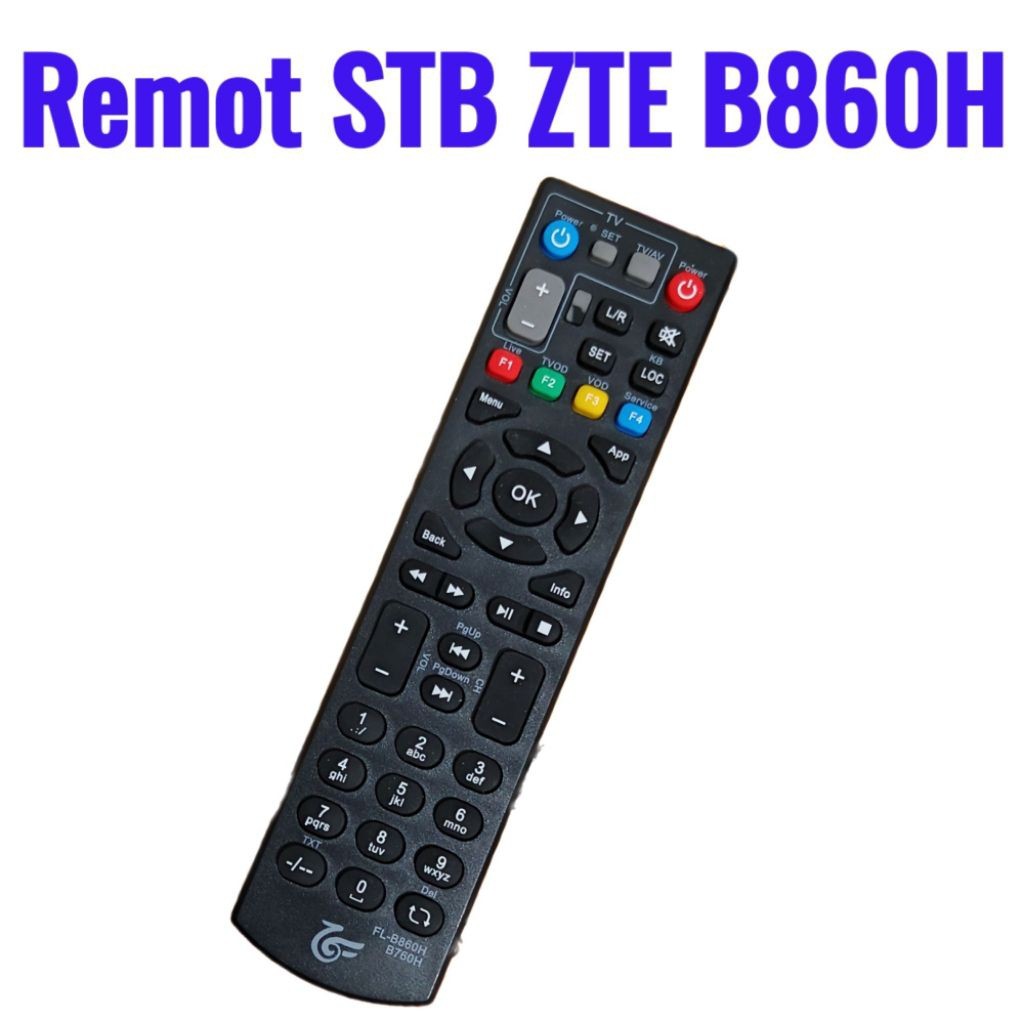 TERLARISS Remote Remote Android TV STB  ZTE ZXV10 Indihone HG680P B860H B760H Hitam