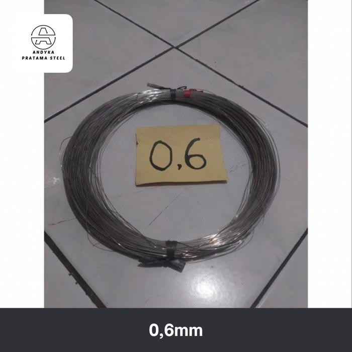 kawat stainless 304 uk 0,6mm hard & soft per 0,5kg - hard