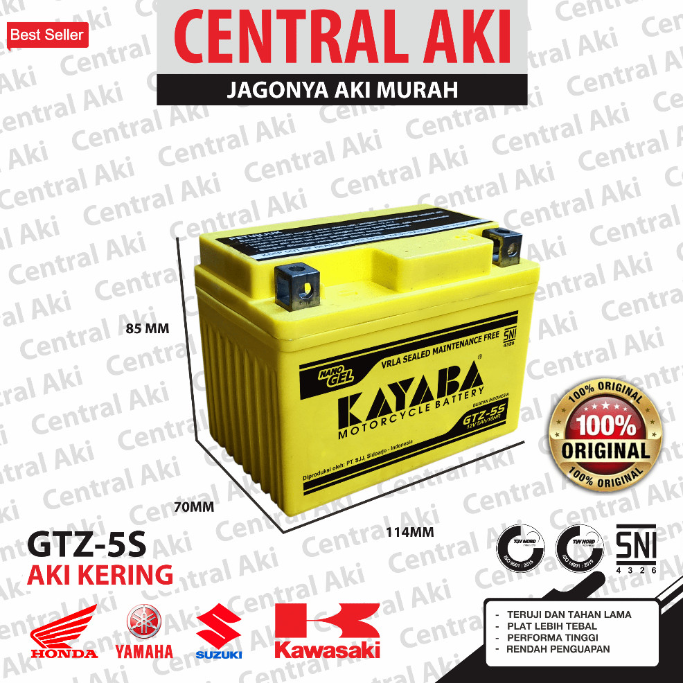 dsk  - Aki Motor KAYABA GTZ5S HONDA BEAT VARIO 110 SCOOPY SUPRA X 125 REVO SPACY BLADE NEW MEGA PRO 