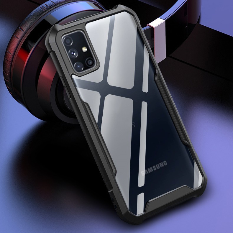 CASE SAMSUNG M51 CASE TRANSPARAN CLEAR FUSION ANTI SHOCKPROOF BLACK