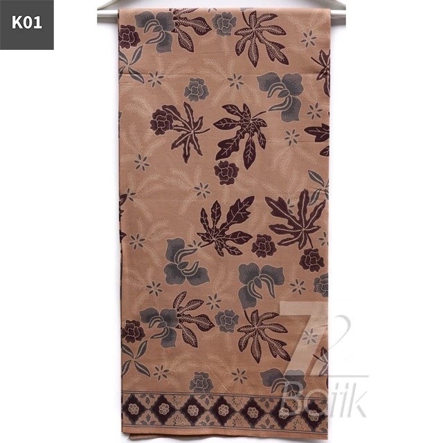 72 Batik - Kain Batik Motif Daun Pepaya Warna Cream 726433 | Bgs