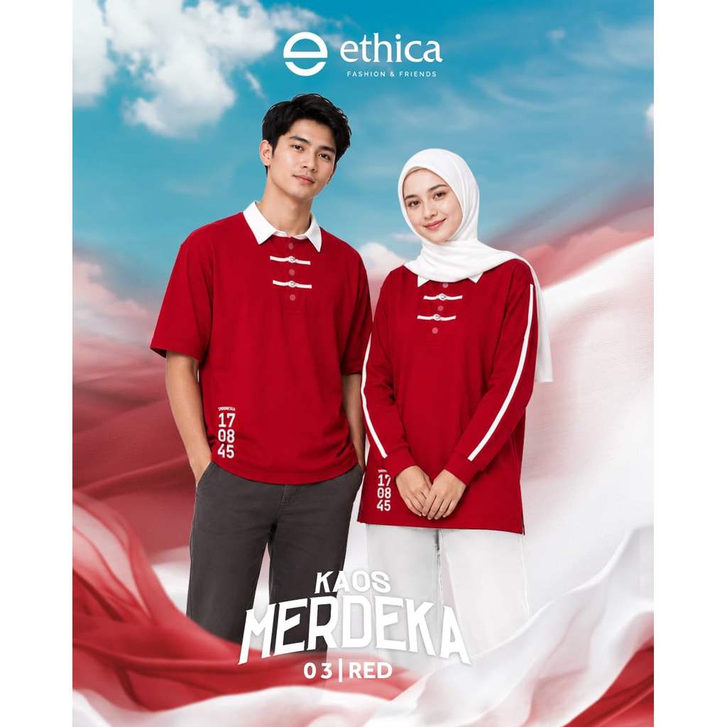 Kaos Couple Merdeka 03 by Ethica (kaos merah putih premium)