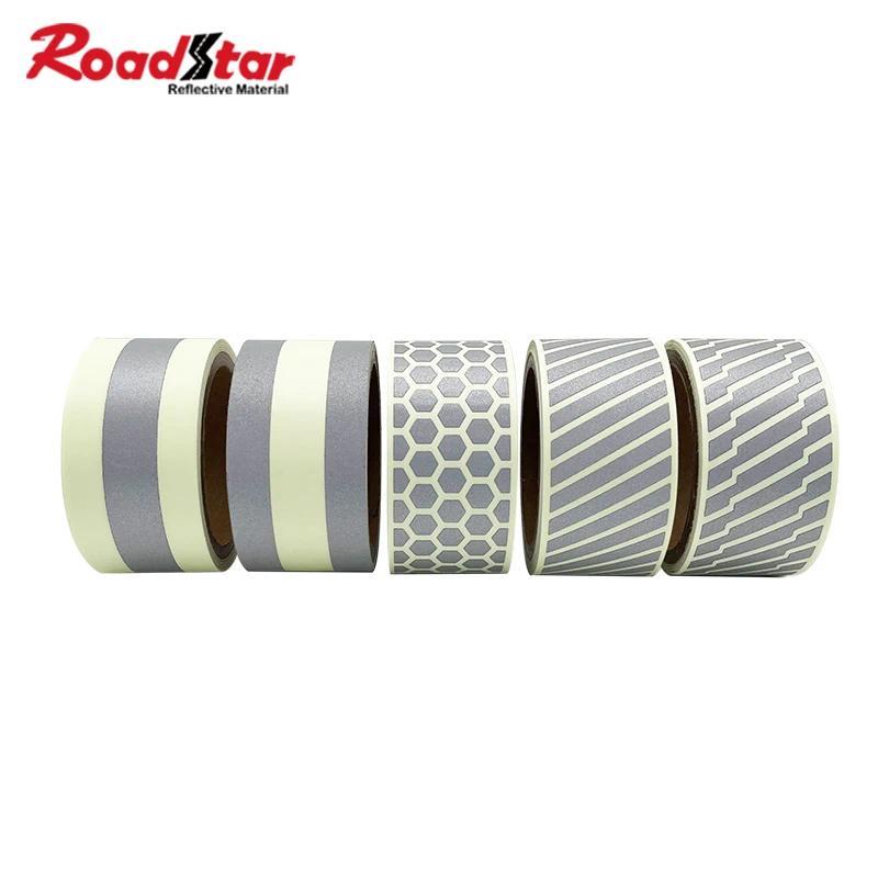 Roadstar 5cmX3m Glow in The Dark Tape Heat Transfer Reflective Tape Photoluminescent Fabric ning Tap