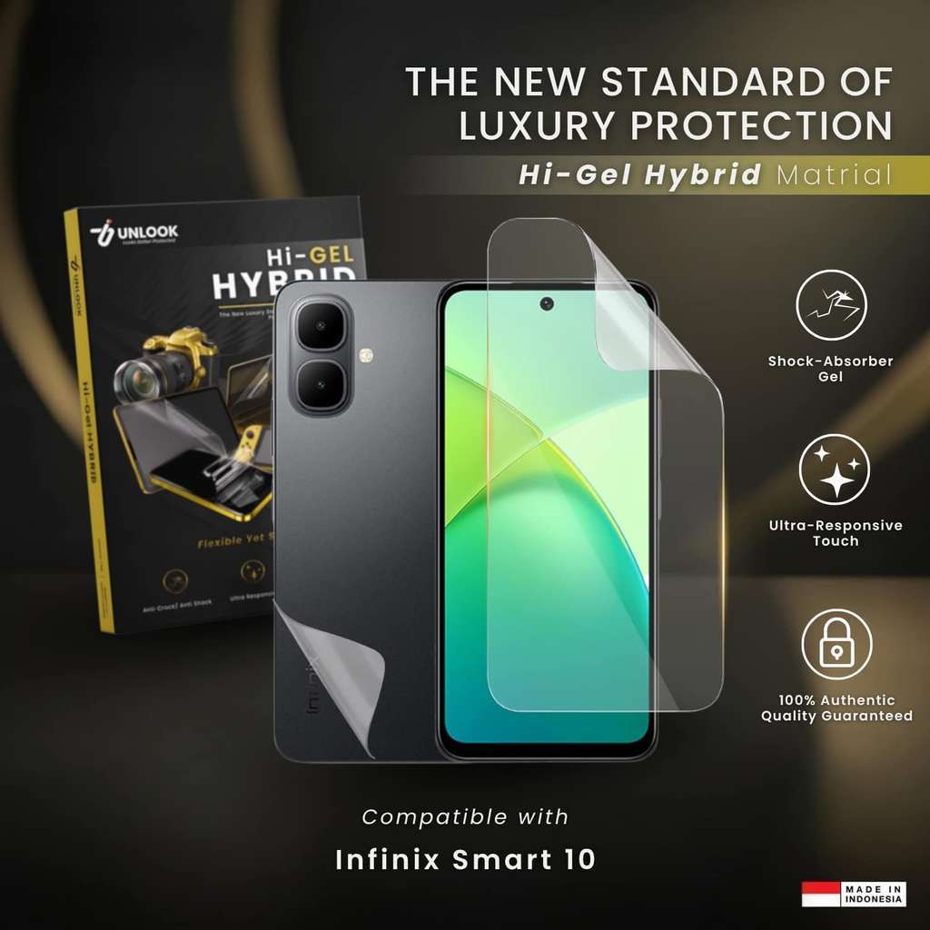 UNLOOK Hi-GEL HYBRID Hydrogel+ Pelindung Layar for Infinix Smart 10 - Anti Bekas Jari Bebas Debu Lay