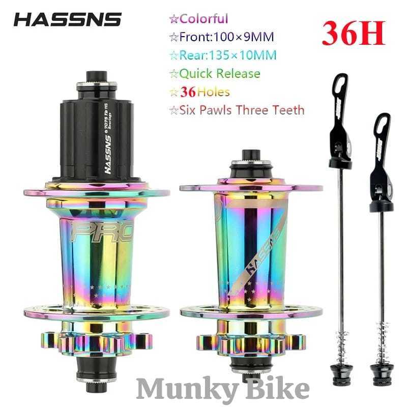 Foto Hassns Pro Hub 7 Freehub non Boost 36H 36 Hole QR 9x135  9x100 6 Pelatuk Six Bolt 6 seal bearing tawon