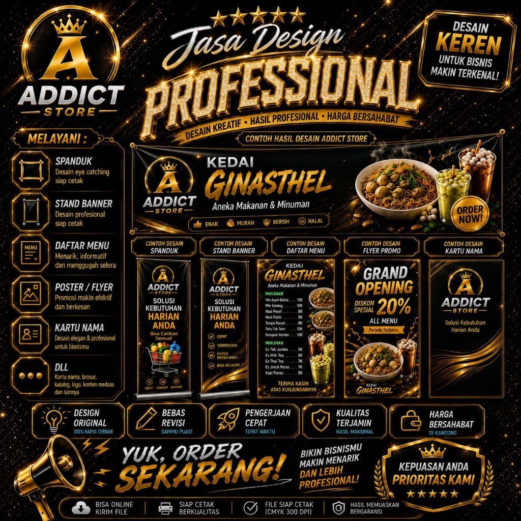 Design Profesional Spanduk, Banner, Baliho, Kartu Nama, Daftar Menu, Logo, Dll