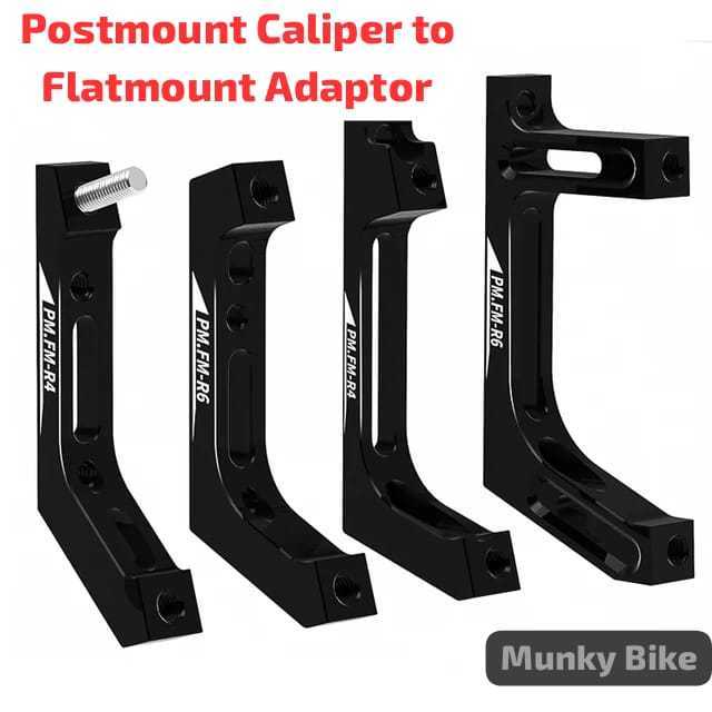 Foto Adaptor Brake Kaliper Rotor Rem Post Mount to Flat Mount 160 140 mm di frame fork flatmount Sepeda