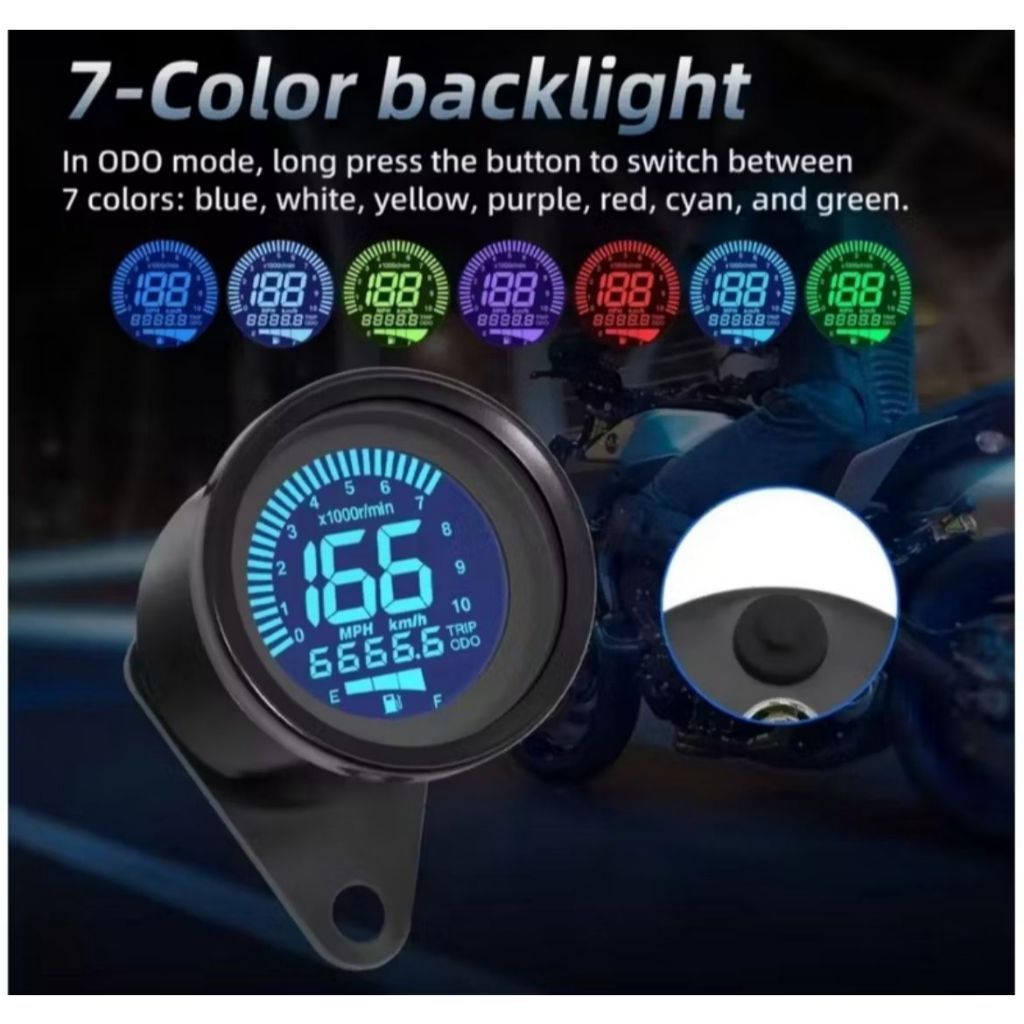 speedometer digital bulat rxking cb Tiger ninja 7 warna universal