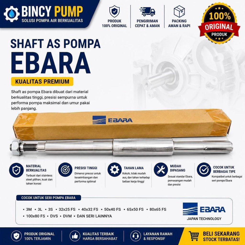 as pompa ebara 100 x 80 shaft Pompa EBARA 100x80 FSGA, ORIGINAL