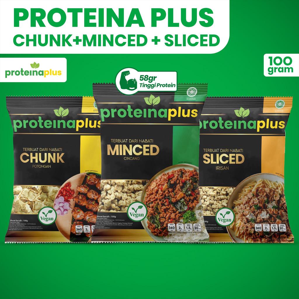 Paket 3 Varian Proteina Plus  / Protein Nabati / Daging Nabati