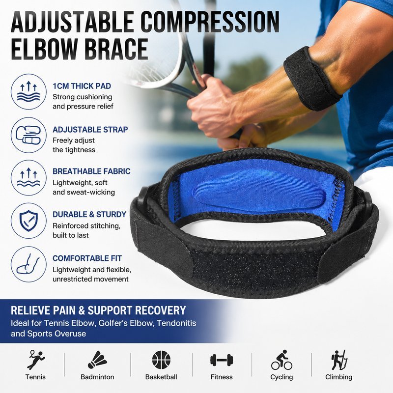 Elbow Support Badminton Deker Siku Tangan Elbow Brace Elbow Gym Elbow Pad Tenis Golf Badminton Zamst