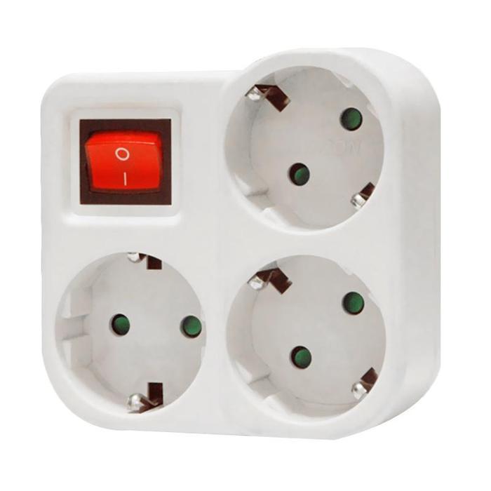 STOP KONTAK ARDE 3 LUBANG DENGAN STEKER DAN SAKLAR UTICON S-348 SW 3 IN 1 - UTICON-127-S348SW