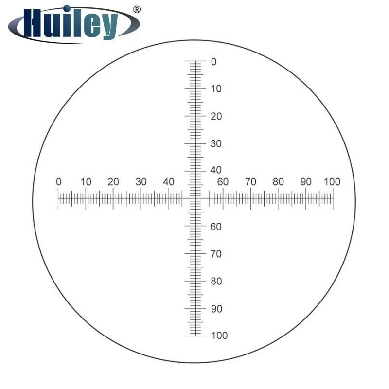 V=0.1 mm Microscope Eyepiece Micrometer for Stage Micrometer Calibration Graticule Cross Ruler 10x10