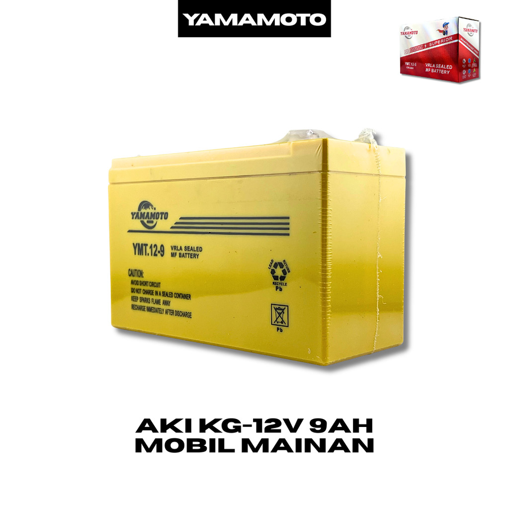 AKI KG-12V 9AH MOBIL MAINAN YAMAMOTO - ACCU KERING VRLA UPS SPRAYER 12 VOLT 9 AMPERE