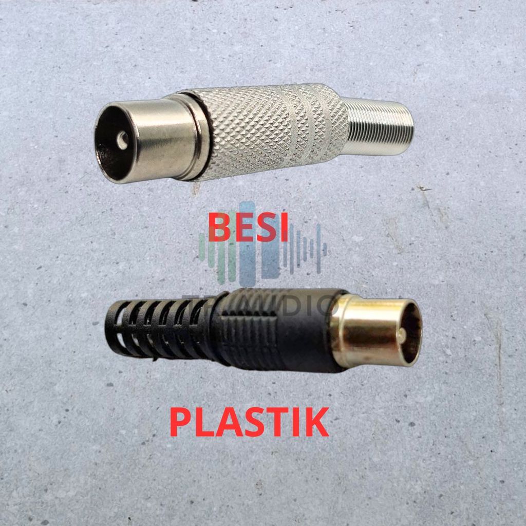 Jack Antena TV Male Kabel Coaxial Plug Antena TV Besi Plastik Konektor RF Aksesoris TV