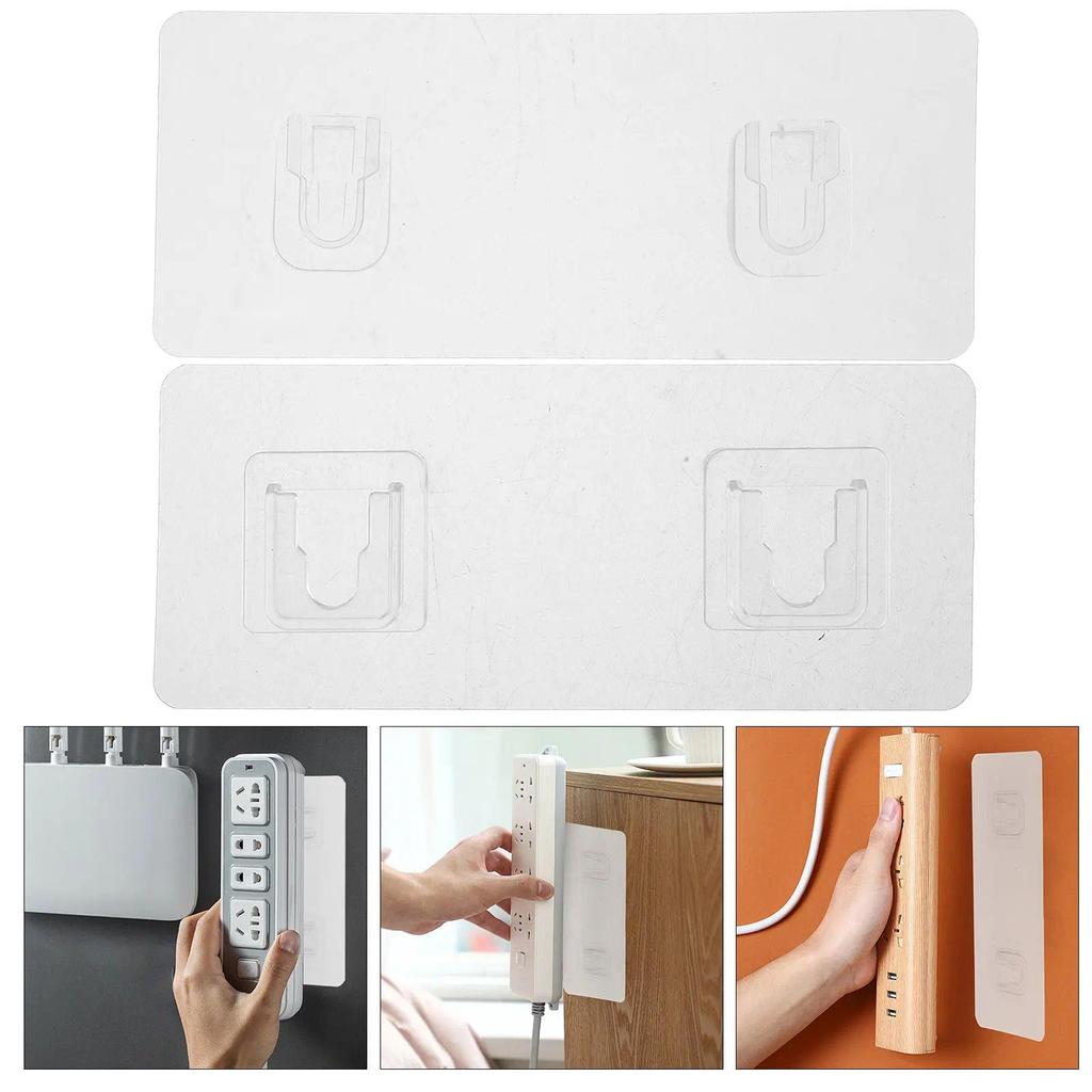 5Sets No Punch Socket Holder Adhesive Wall Mounted Router Fixer Organizer Self Adhesive Socket Stora