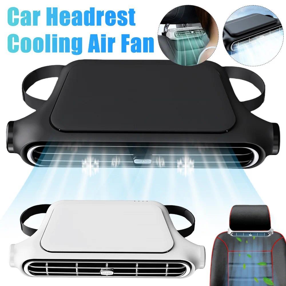 Car Headrest Cooling Air Fan 3 Speeds Adjustable Car Interior Portable Fan Cooler Air Cooling Fan Su