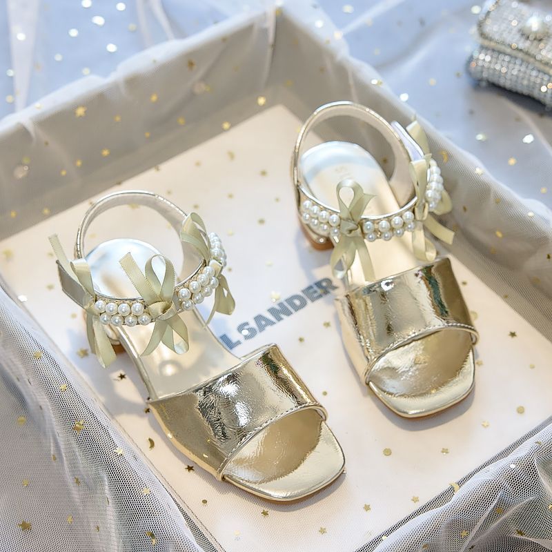 Sandal Anak Perempuan Gaya Baru Musim Panas, Sepatu Putri Anak Perempuan, Hak Tinggi Anak-anak kecil
