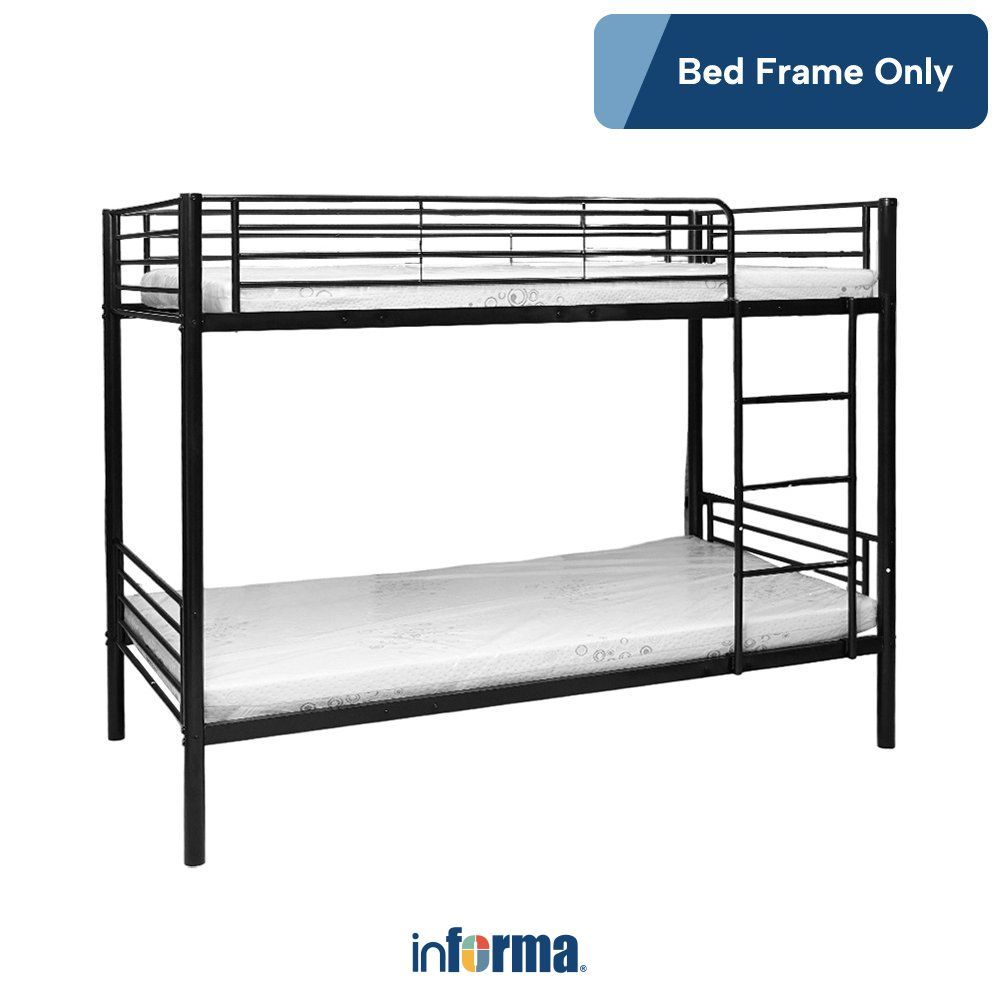 Informa 100x200 cm Westin Bunkbed Anak - Hitam Bunk Bed Ranjang Susun Dipan Susun Double Deck Bed
