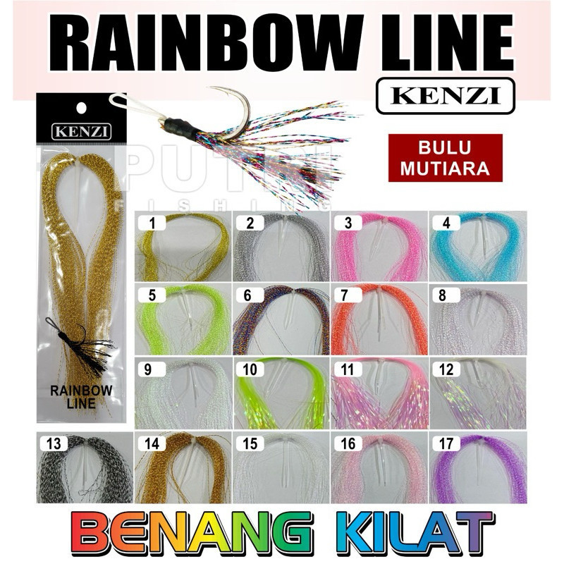 KENZI RAINBOW LINE BULU MUTIARA BENANG KILAT - Aksesoris Pancing