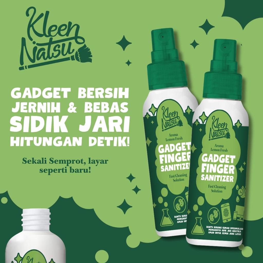 Kleennatsu Gadget Sanitizer Spray Pembersih Layar Hp Anti Jamur GRATIS LAP MICROFIBER Ukuran 60ML Pembersih Layar Anti Virus Anti Bakteri Anti Kuman Disinfektan Cairan Kain Gadget Sterilizer Sanitizer Gadget