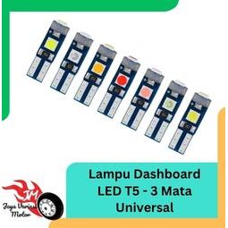 Lampu Led T5 Speedometer Motor Mobil 3 Smd 3030 12V Lampu Dashboard Indikator Meter Panel Tancap Soc