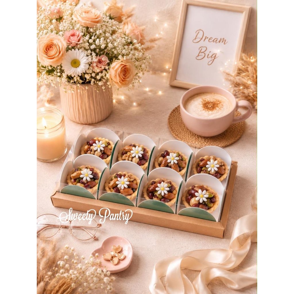5PCS - WB PIE8 BROWN - dus cake box packaging Kotak hampers Pie buah isi 8