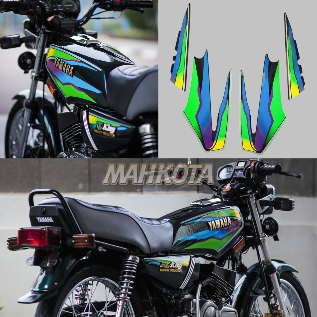 Striping Stiker Polet Sepeda Motor List list body stiker yamaha RX KING 1998 1999 2000 HIJAU FULLSET