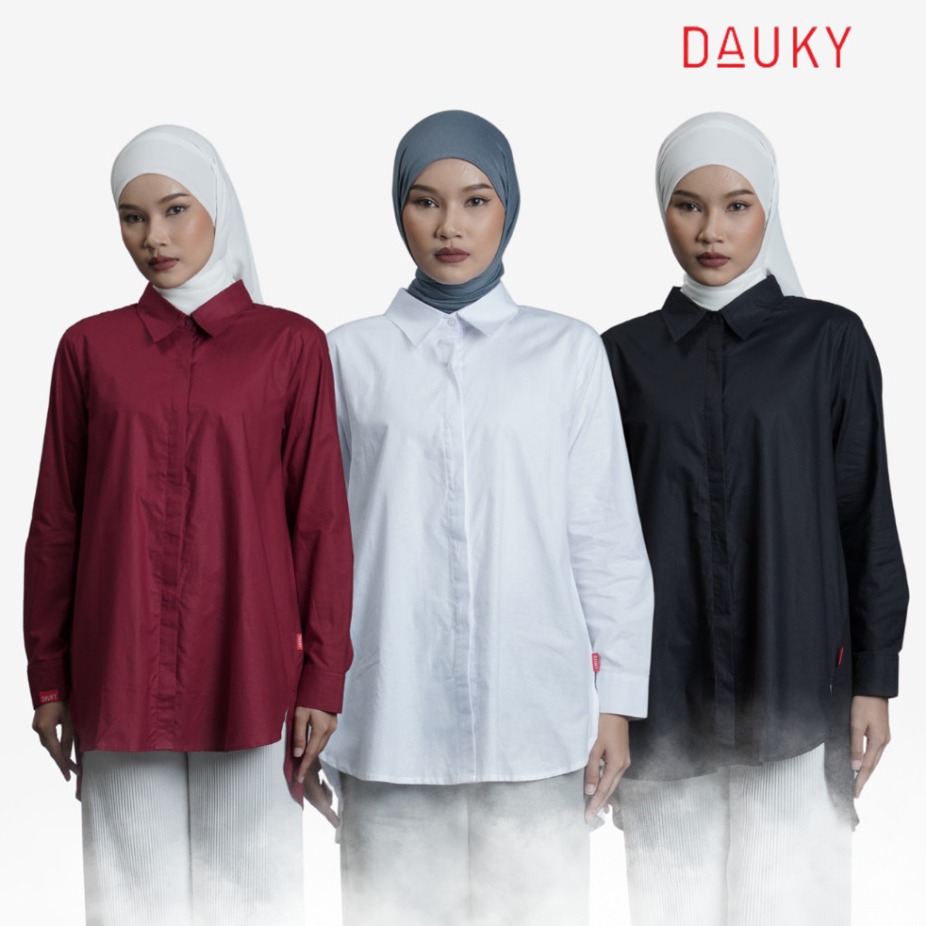 Dauky Atasan Tunik Kemeja Wanita M Tunic Basic Katun Pamela