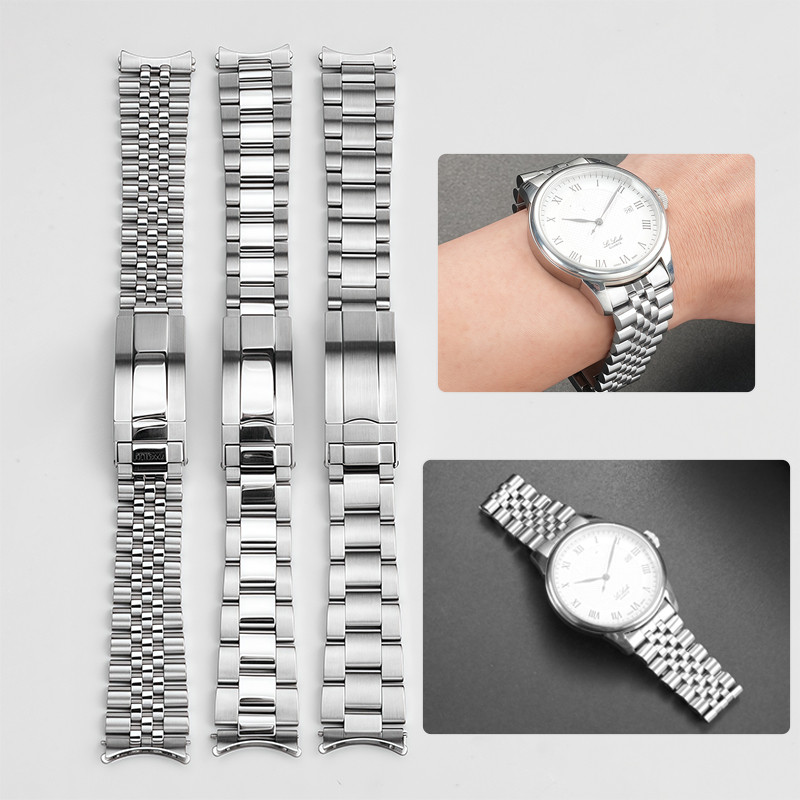 Substitute for Seiko No.5 SNXS73K1 Curved strap NXS75/SNX77 watch chain 19mm stainless steel solid m