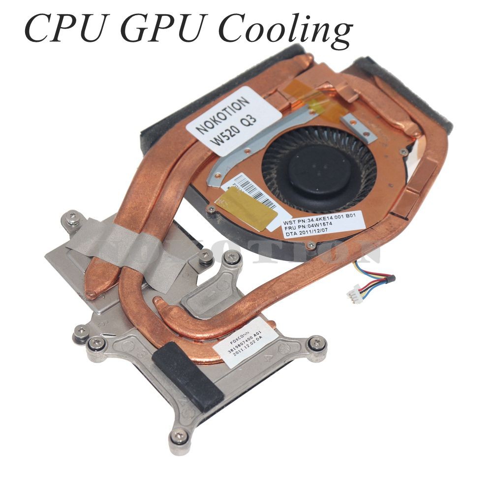 04W1574 Raator For Lenovo ThinkPad W520 Laptop CPU Q3 K2000M only GPU Cooling Cooler Heatsink 4 p fa