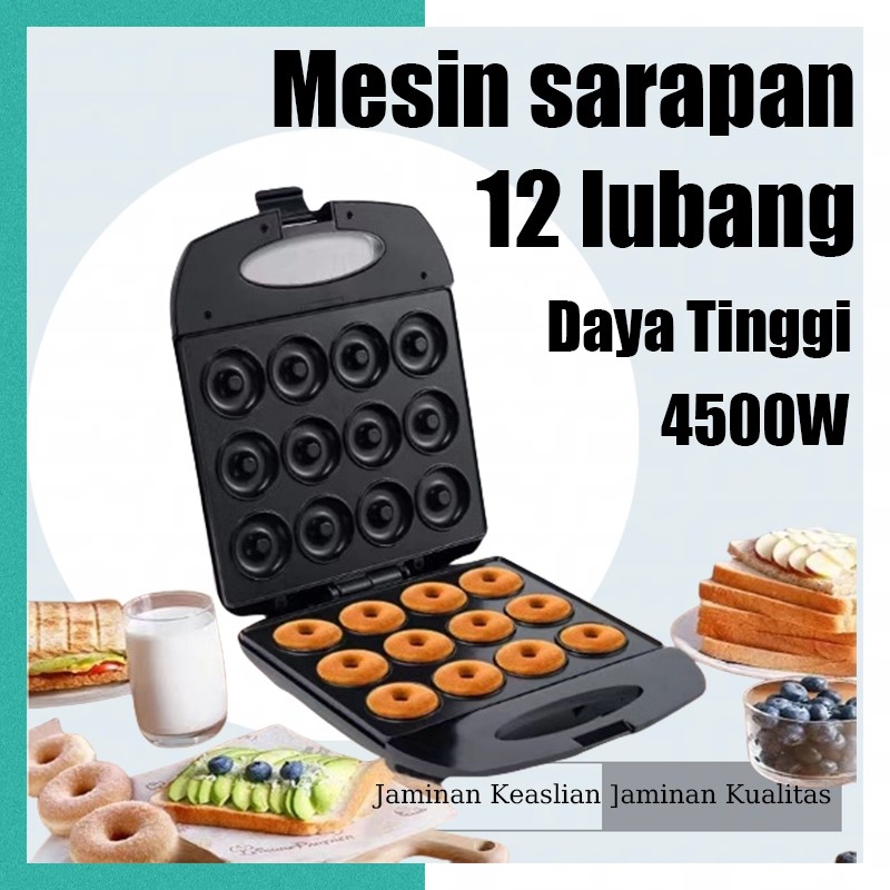 Donut Maker Cetakan Kue 12 Lubang Onat Elektrik Advance Penutup Mesin Panggang Roti Mesin Donat Gand