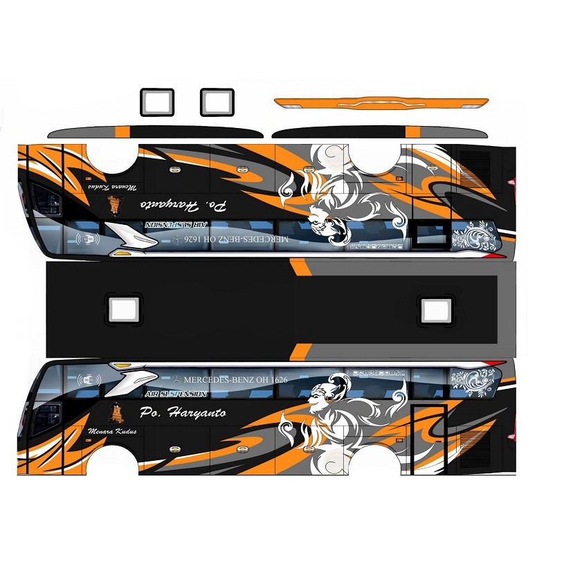 DIY Miniatur Bus Haryanto Bani Jawi Skala 30 Papercraft