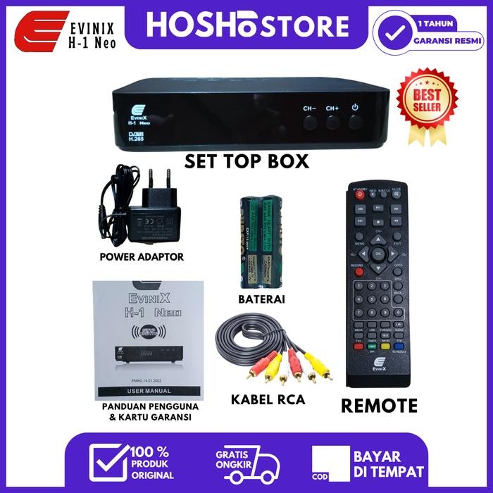 [DORFIC] STB TV Digital EVINIX H1 Neo DVB-T2 | Full HD HDMI USB PVR EWS Garansi Resmi Murah Terbaik 