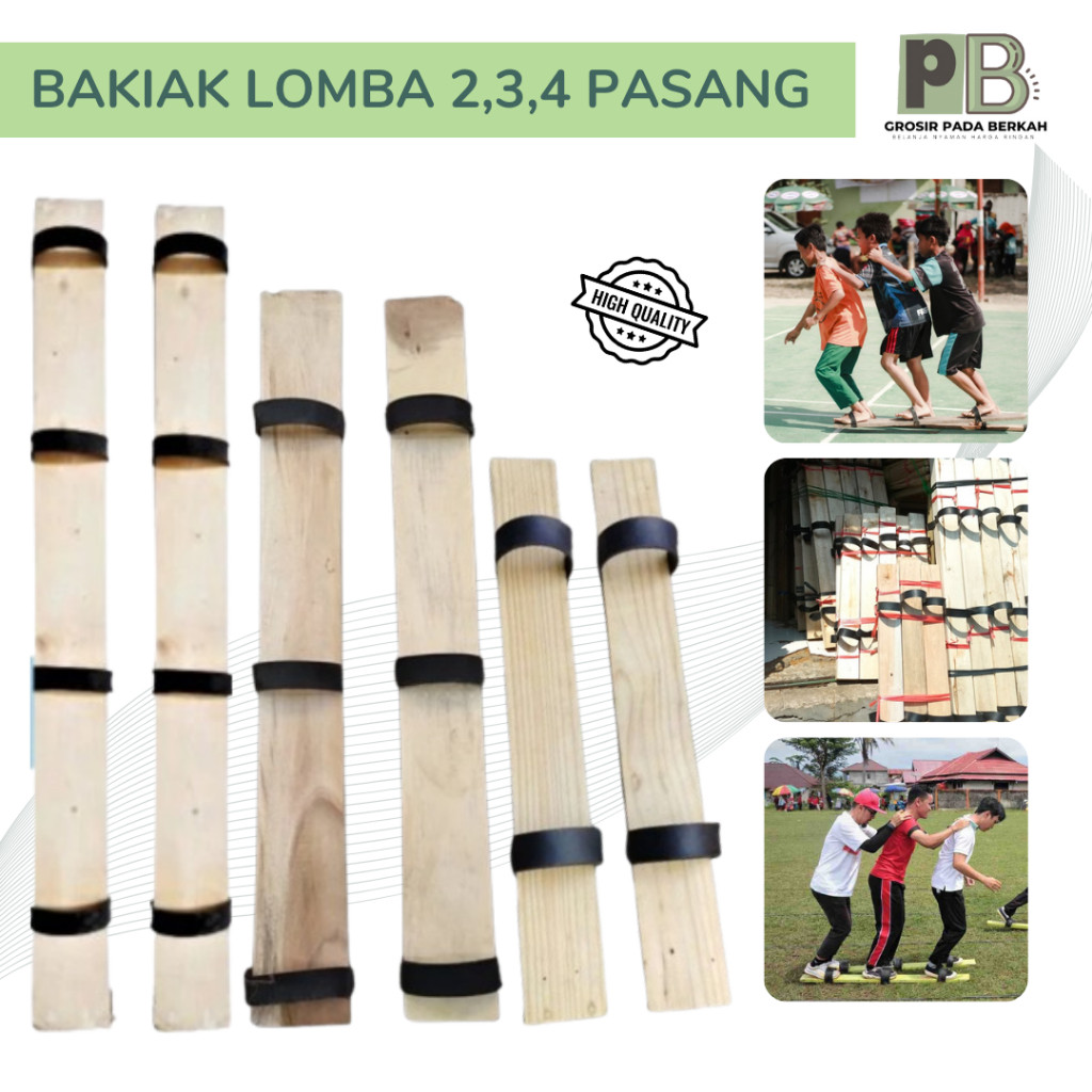 SAMULSHOP Bakiak Kayu Untuk Lomba Kapasitas 3 dan 4 Orang Mainan Kekompakan / Sandal Bakiak 17 Agust