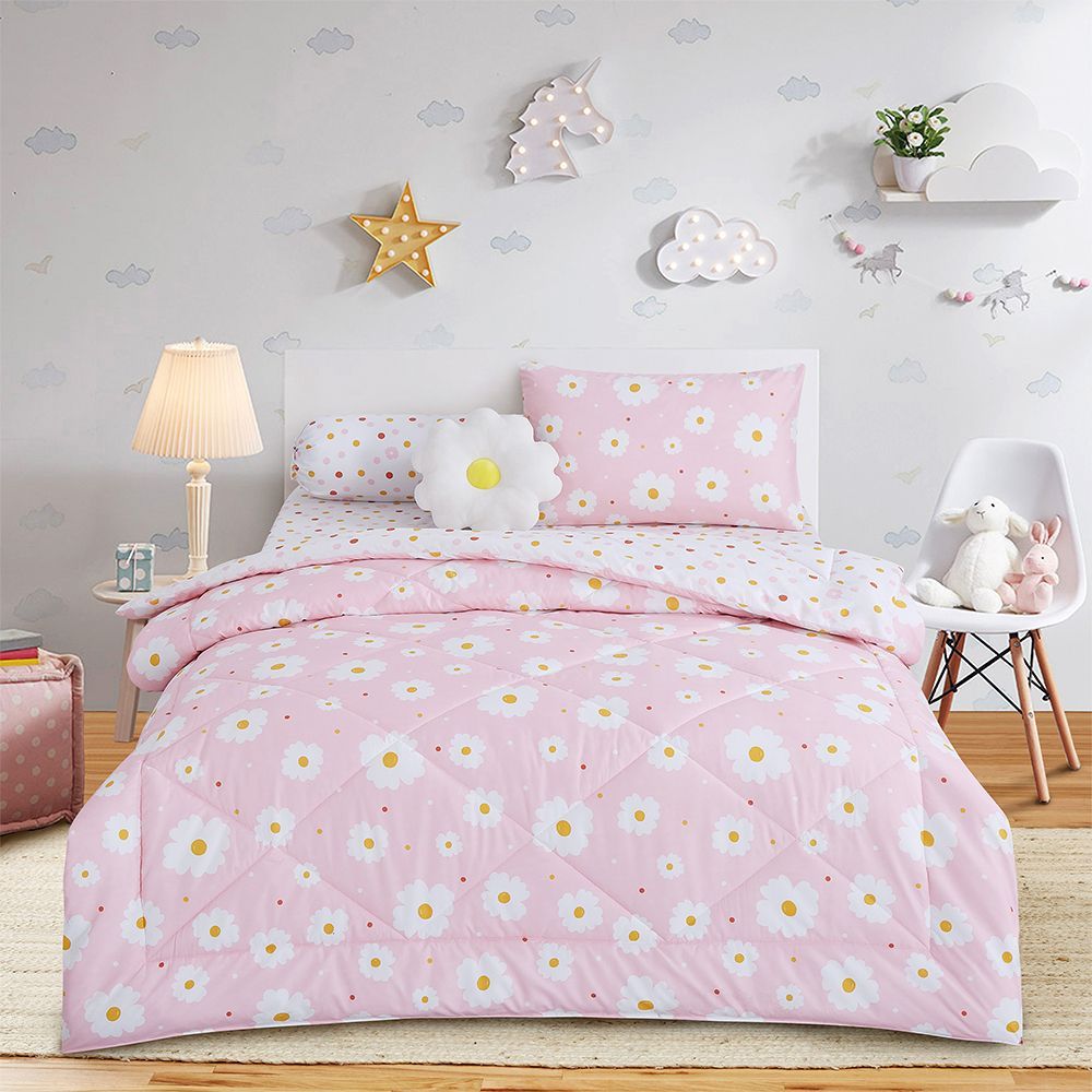 Informa Set Seprai Anak Microfiber Bloom - Pink Seprei Anak Sprei Anak Bed Sheet Anak Sheet Set Anak
