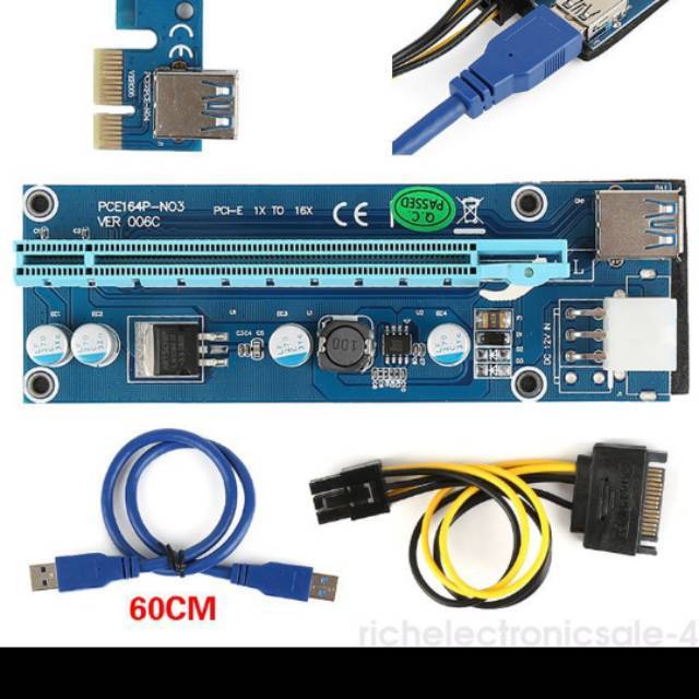 KAYAE riser sata 1x to 6x usb 3.0 kabel adaptor ekstender miners mining rig