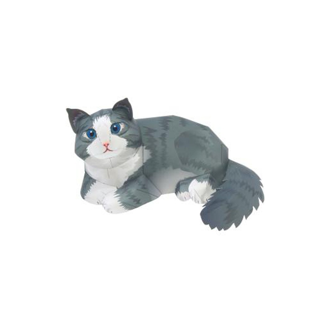 DIY Papercraft Kucing Norwegian Forest Cat