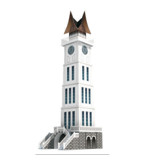 JAM GADANG BUKIT TINGGI SUMATERA BARAT Diorama papercraft miniatur sejarah warisan dunia diy kerajin