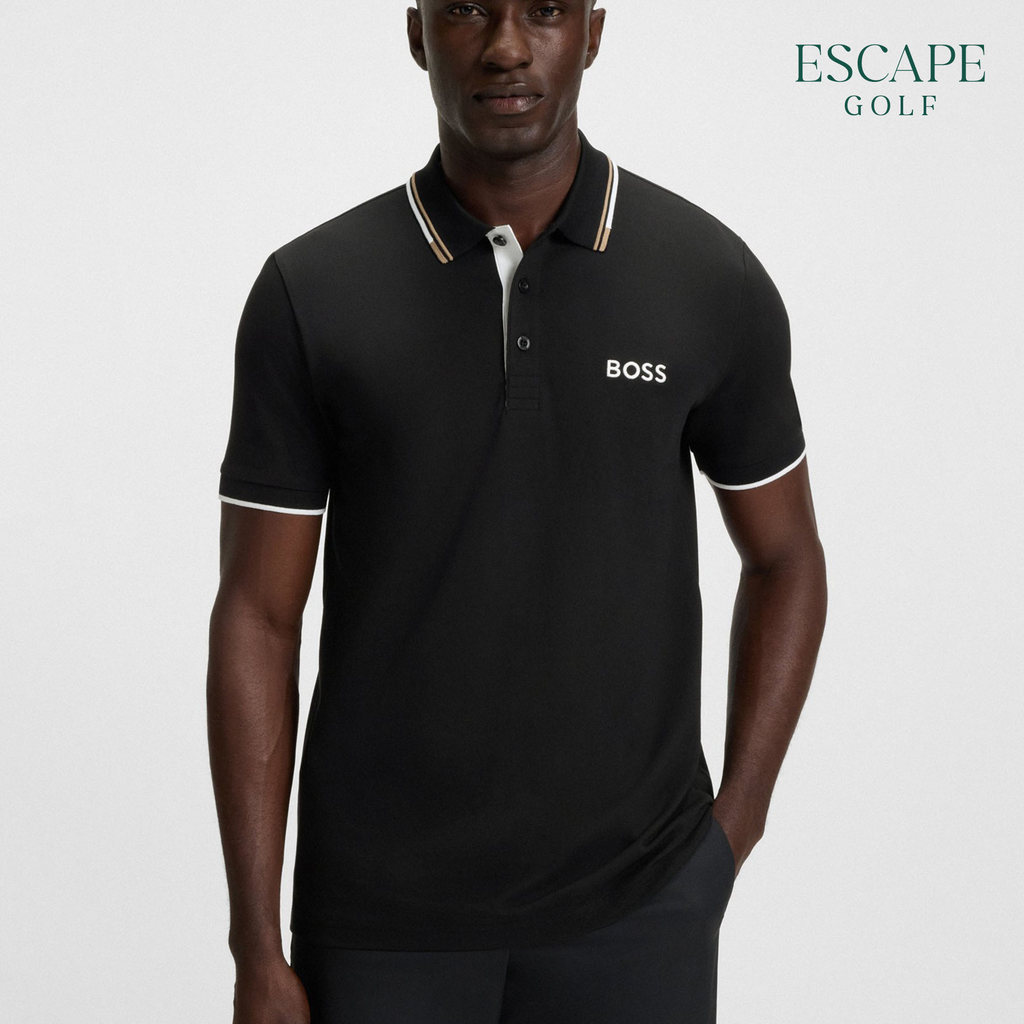 Kaos Polo Pria Golf | Hugo Boss Paddy Pro Cotton-Blend Men’s Golf Polo Shirt - Black