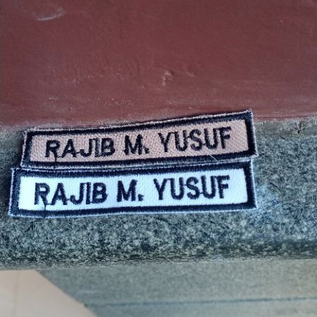 Papan nama bordir custom/ name tag/ nama untuk baju sekolah, pesantren