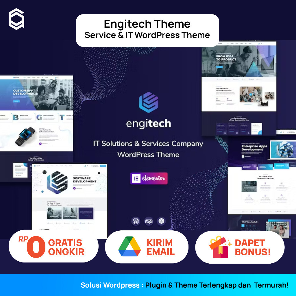 Engitech IT Solutions & Services WordPress Theme Premium Wordpress Unlimited Domain