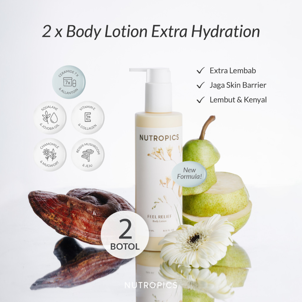 NEW FORMULA Nutropics Feel Relief Body Lotion 250ml 2Pcs | Body Lotion Relax | Body Lotion Melembabk